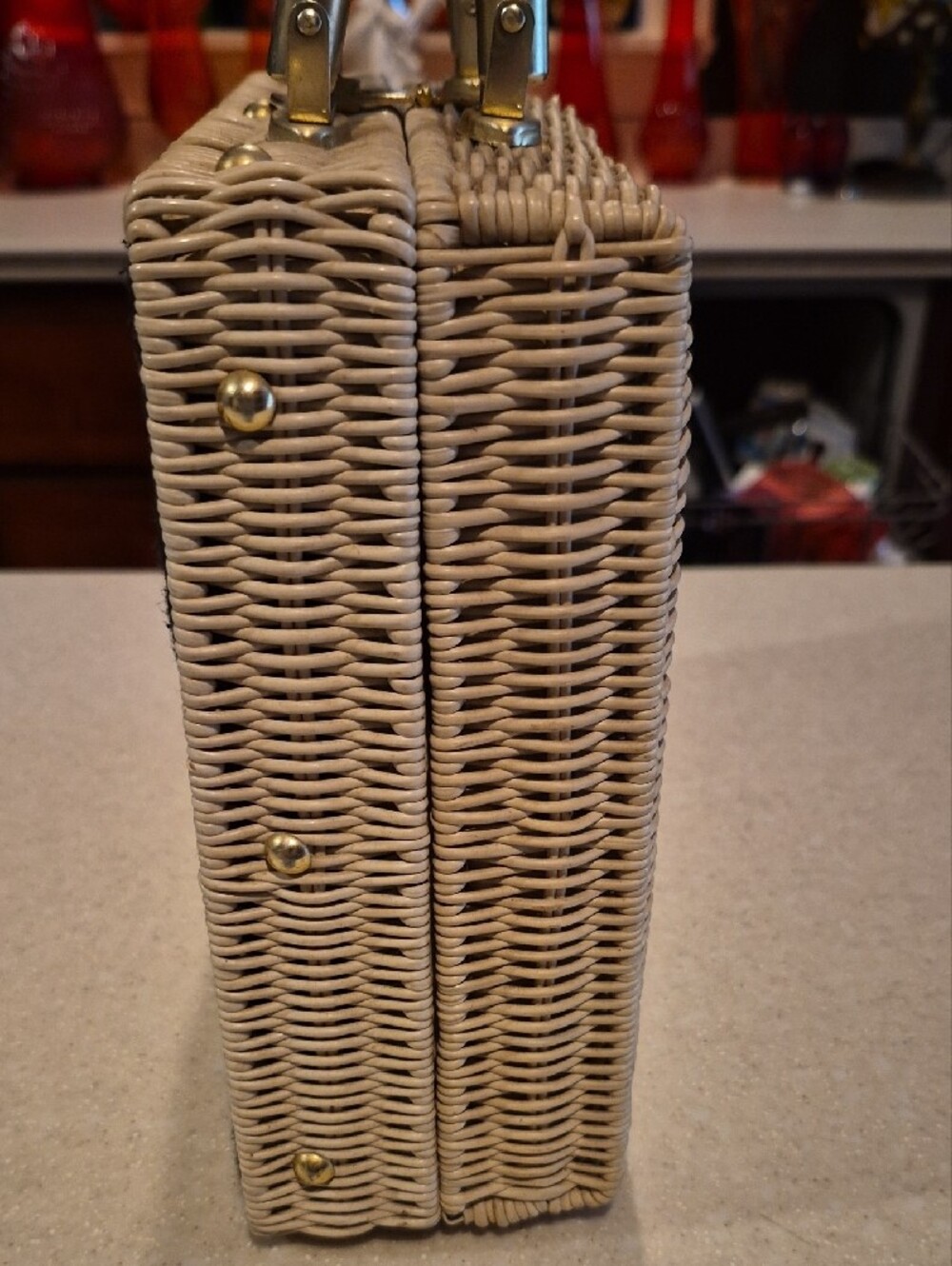 vintage 1960s wicker box tapestry Purse Magid - Picture 5 of 8